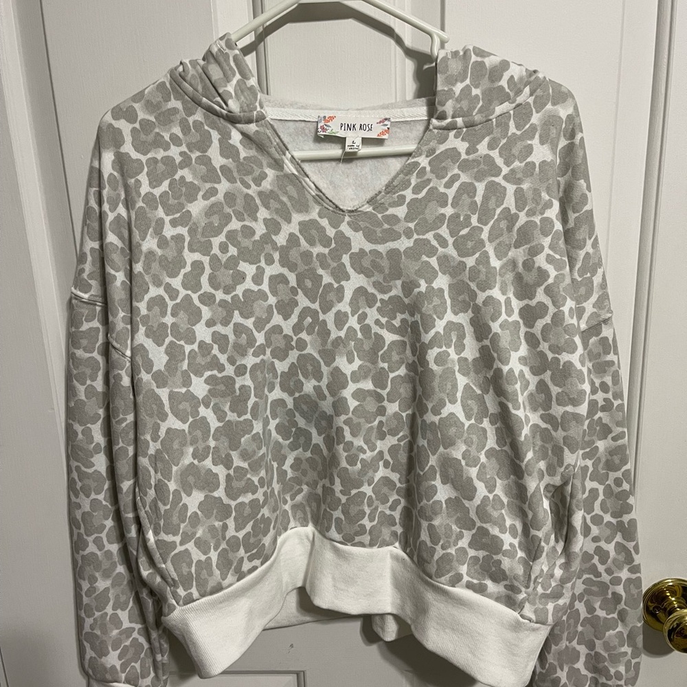 Pink Rose Fleece Hoodie